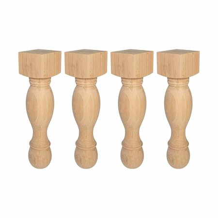 OUTWATER Architectural Products by 34-1/2in H x 8in Square Solid Oak Wood Island Leg, 4PK 5APD11914